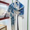 Hermes Tulipomanie Triangle Scarf Bleu Electrique For Women - Image 3