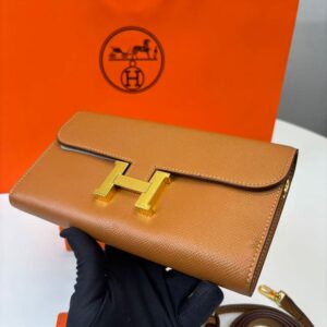 Alternative view of Hermes Constance Epsom Long To Go Wallet Brown For Women 8.1in/21cm