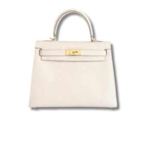 Hermes Kelly 25 White For Women 10in/25cm