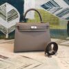 Hermes Kelly 25 Sellier Epsom Gris Asphalt Bag For Women Silver Toned Hardware, Women's Handbags, Shoulder Bags 10in/25cm