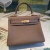 Hermes Kelly 28 Greige Bag With Gold Toned Harware For Women, Women's Handbags, Shoulder Bags 11in/28cm - Image 9