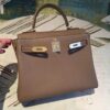 Hermes Kelly 28 Greige Bag With Gold Toned Harware For Women, Women's Handbags, Shoulder Bags 11in/28cm - Image 6