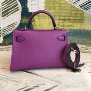 Alternative view of Hermes Mini Kelly Violet For Women Silver Toned Hardware 7.5in/19cm