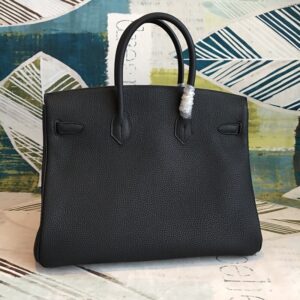 Alternative view of Hermes Birkin Top Handle Bag 11.8in/ 30cm Black Silver Hardware For Women