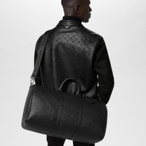 Alternative view of Louis Vuitton Keepall Bandouliere 50 Travel Bag 19.7in/ 50cm Black Monogram Shadow Matte Black Hardware M44810