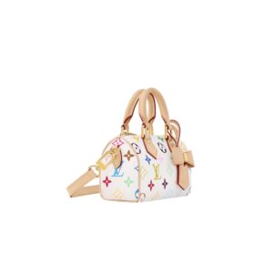 Alternative view of Louis Vuitton LV x TM Nano Speedy Top Handle Bag 6.3in/ 16cm Multicolore Blanc Gold Hardware For Women M13391