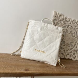 Alternative view of Chanel 22 Large Backpack 20in/ 51cm White Gold Hardware For Women AS3313 B08037 10601