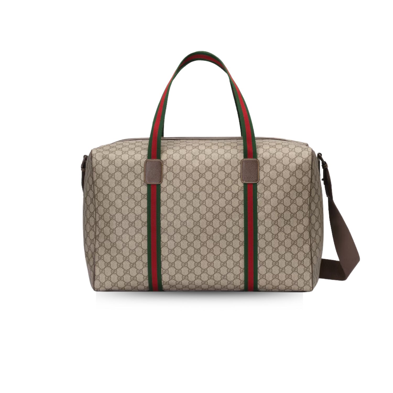 Gucci Large Duffle Bag With Web Beige 20.5 In/ 52 Cm 760152 FACK7 9768