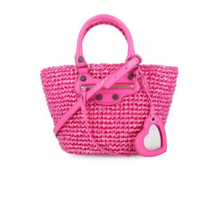 Balenciaga Le Cagole Small Panier Tote Bag Pink For Women 11 Inches/ 28 Cm 7861872AA19