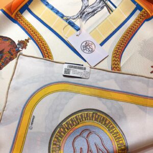Alternative view of Hermes Les Parfums Monochrome Silk Scarf White For Women