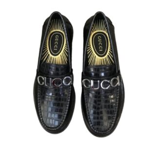 Gucci Loafer With Logo Gucci Black For Men
