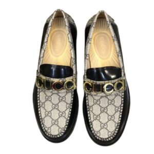 Gucci Loafer With Logo Gucci Black/Beige For Men