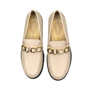 Loafer With Logo Gucci Beige For Men