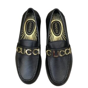 Gucci Loafer With Logo Gucci Black For Men