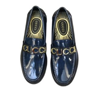 Loafer With Logo Gucci Navy Blue For Men