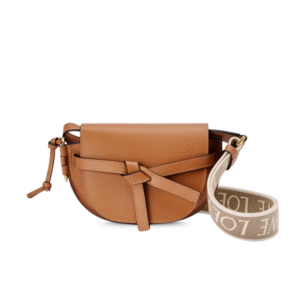 Loewe Gate Dual Mini Shoulder Bag 8.3in/ 21cm Brown Gold Hardware For Women A650N46X13