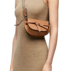 Alternative view of Loewe Gate Dual Mini Shoulder Bag 8.3in/ 21cm Brown Gold Hardware For Women A650N46X13