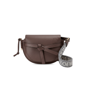 Loewe Gate Dual Mini Shoulder Bag 8.3in/ 21cm Dark Brown Gold Hardware For Women