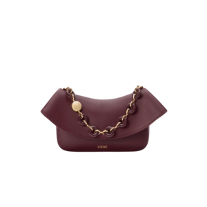 Loewe Medium Ola Crossbody Bag 10.2in/ 26cm Dark Burgundy Gold Hardware For Women AP22P22X07