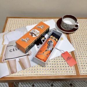Alternative view of Hermes Long Umbrella With Horse Motif Orange