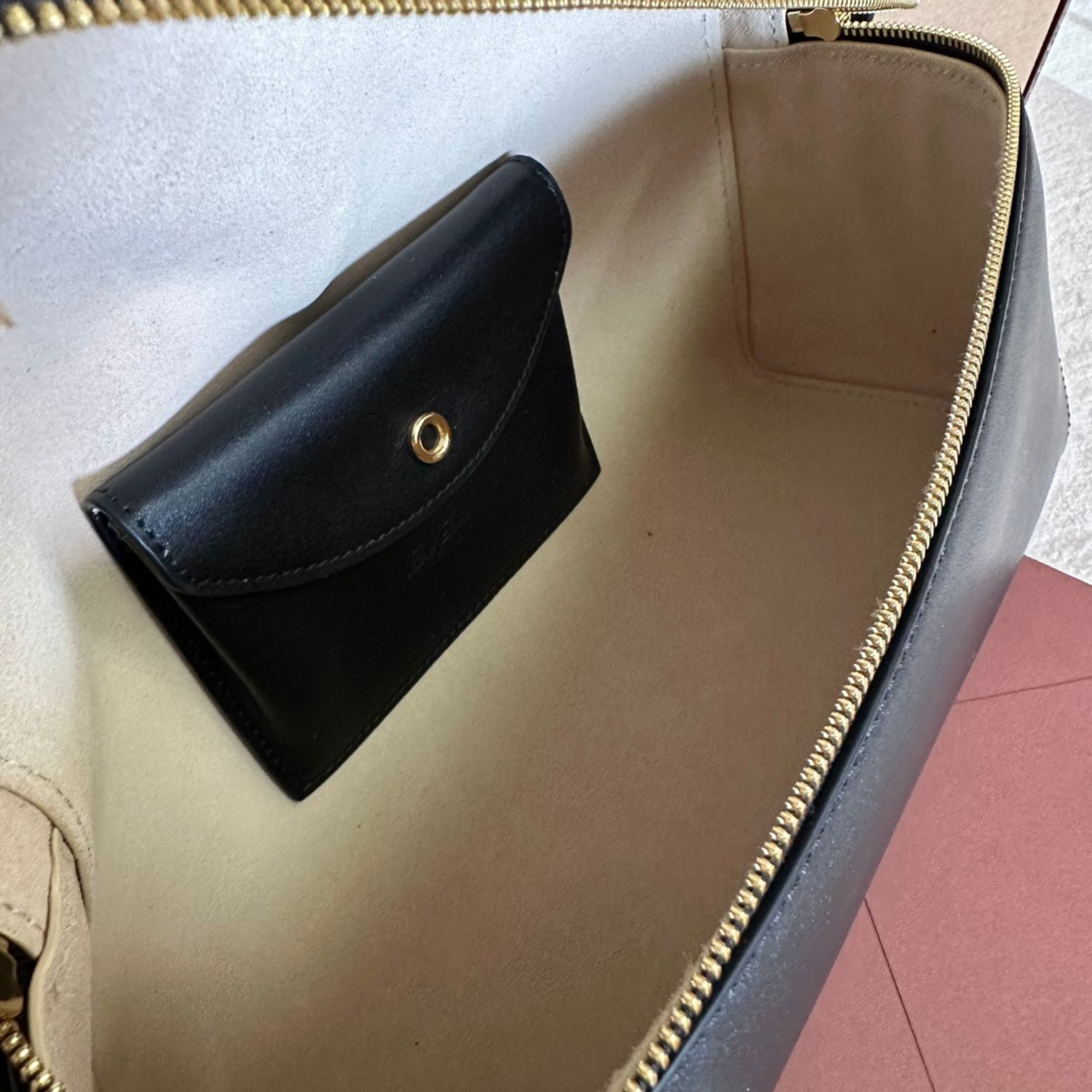 Loro Piana Extra L27 Top Handle Bag  0.6in/ 27cm Black Gold Hardware For Women FAN3462 8000