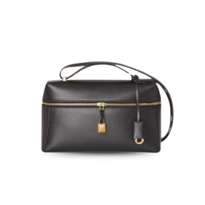 Loro Piana Extra L27 Top Handle Bag  0.6in/ 27cm Black Gold Hardware For Women FAN3462 8000