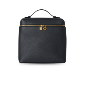 Loro Piana Extra Pocket Backpack 9.1in/ 23cm Black Gold Hardware For Women FAN4041 8000