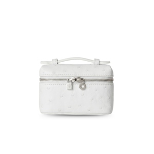 Loro Piana Extra Pocket L11.5 Top Handle Bag 4.5in/ 11.5cm Whisper White Silver Hardware For Women FAM2272 1615