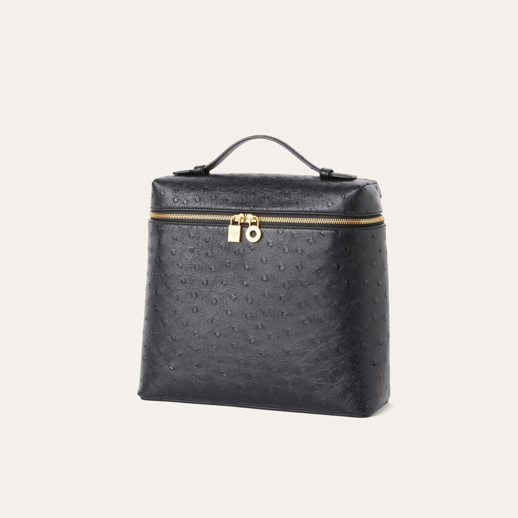 Loro Piana Extra Pocket L23.5 Backpack 9.1in/ 23cm Black Gold Hardware For Women FAN4194 8000 - Image 3
