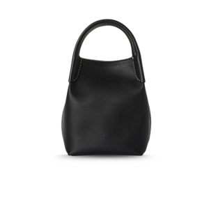 Loro Piana Micro Bale Top Handle Bag 5.2in/ 13cm Black Gold Hardware For Women FAN0807 8000