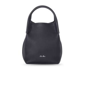 Loro Piana Micro Bale Top Handle Bag 5.2in/ 13cm Navy Blue Silver Hardware For Women FAN4647 W000