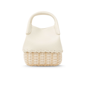 Loro Piana Micro Bale Top Handle Bag 6.3in/ 16cm White Gold Hardware For Women FAP3233_B4XQ