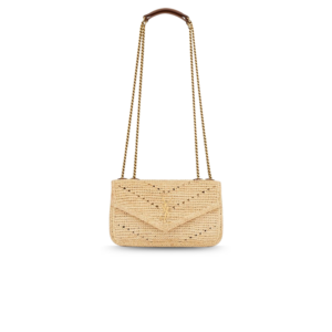 Saint Laurent Loulou Mini Shoulder Bag 7.9in/ 20cm Beige Raffia Gold Hardware For Women 868563GAAFY2791