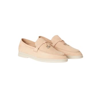 Loro Piana Summer Charms Walk Loafers Pink Sand For Women - FAE5444 3873