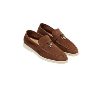 Loro Piana Summer Charms Walk Loafers Saddle Brown For Women - FAE5444 E424