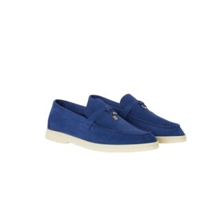 Loro Piana Summer Charms Walk Loafers Blue Fluorite For Women - FAE5444 W13O