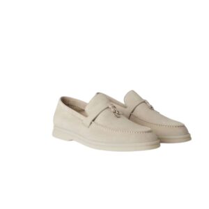 Loro Piana Summer Charms Walk Loafers Powder Pearl For Women - FAE5444 A760
