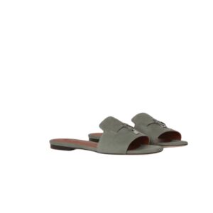 Loro Piana Summer Charms Sandal Army Gray For Women - FAI5580 506Z