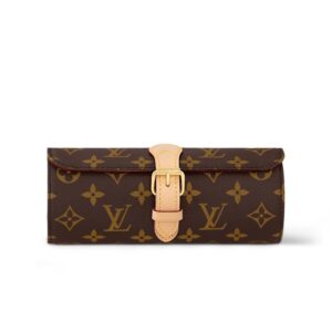 Louis Vuitton 3 Watch Case Bag Brown For Men 7.9in/20cm M47530