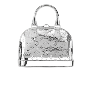 Louis Vuitton Alma BB Top Handle Bag 9.3in/ 23.5cm Silver Metallic Silver Hardware For Women M26335