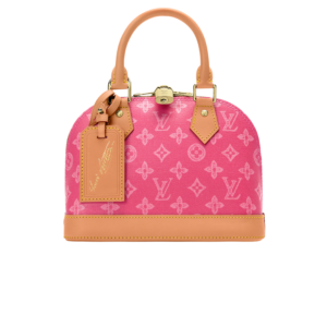 Louis Vuitton Alma BB Top Handle Bag 9.4in/ 24cm Monogram Origine Rose Ruban Gold Hardware For Women M28272