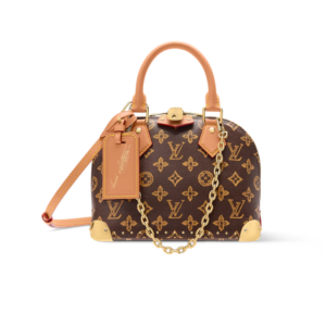 Louis Vuitton Alma Trunk BB Crossbody Bag 8.7in/ 22cm Ebene Monogram Origine Gold Hardware For Women M28105