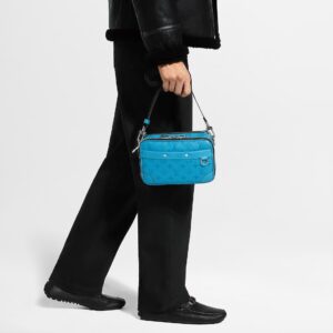 Alternative view of Louis Vuitton Alpha Messenger Crossbody Bag 9.4in/ 24cm Tropical Blue Silver Hardware For Men M27646