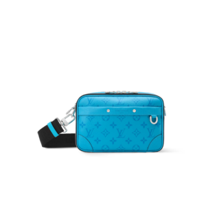 Louis Vuitton Alpha Messenger Crossbody Bag 9.4in/ 24cm Tropical Blue Silver Hardware For Men M27646