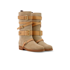 Louis Vuitton Amiral Flat Boots Beige For Women 1AK3QH