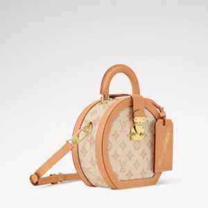 Alternative view of Louis Vuitton Boite Chapeau PM Top Handle Bag 10.6in/ 27cm Lin Beige Monogram Origine Gold Hardware For Women M27961