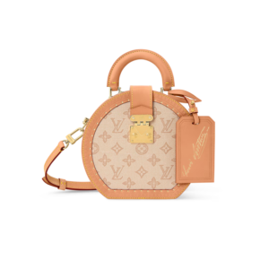 Louis Vuitton Boite Chapeau PM Top Handle Bag 10.6in/ 27cm Lin Beige Monogram Origine Gold Hardware For Women M27961