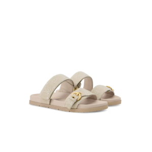 Louis Vuitton Bom Dia Comfort Mules Greige For Women 1AJPGX