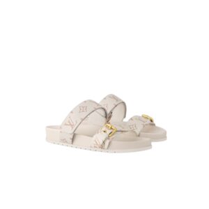 Louis Vuitton Bom Dia Flat Comfort Mule Beige For Women 1ACHYI