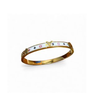 Louis Vuitton Monogram Cuff Bangle Gold Hardware For Women